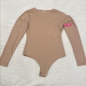 NWT Pumiey Tan Long Sleeve Bodysuit XL